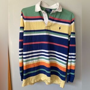 Ralph Lauren Men's Colorful Striped Long Sleeve Rugby Shirt